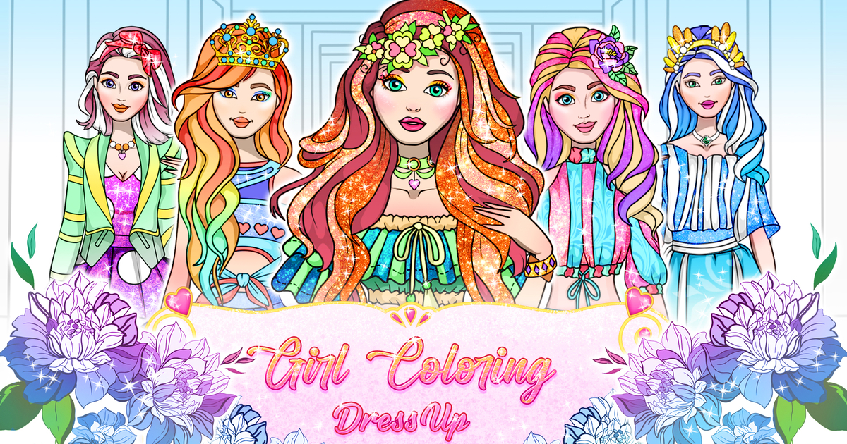 Girl Coloring Dress Up Games Cover